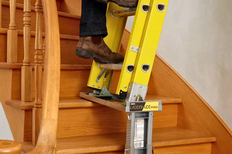 How To Use Ladder Aides to Use a Ladder On Stairs