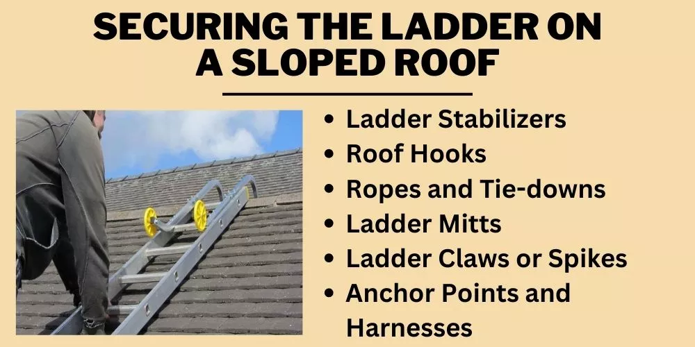 Securing the Ladder on a sloped roof