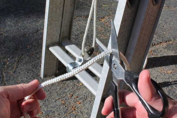 How to replace rope on extension ladder