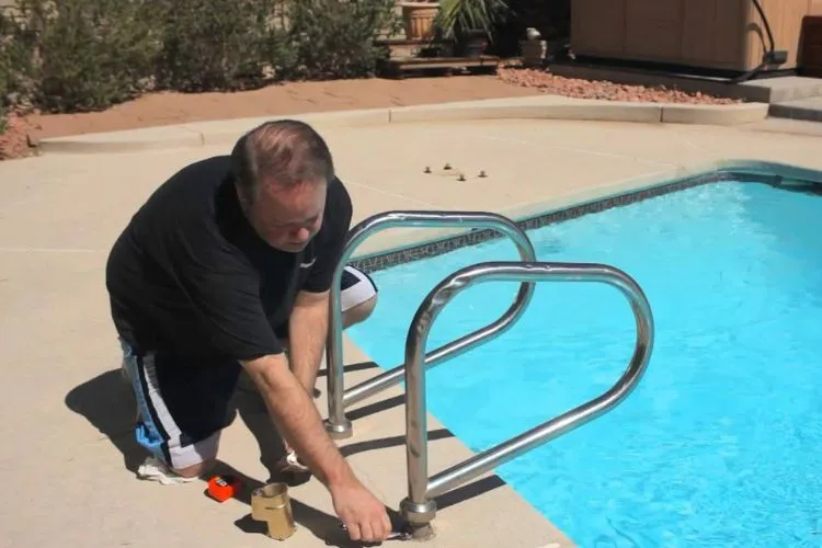 Attaching Ladder to Pool Railing